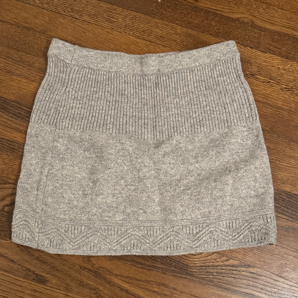 Woolrich lambswool knit mini skirt in heather gray